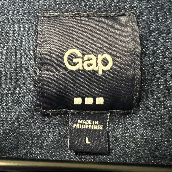 Women's GAP Long Sleeve Jean Jacket Button Down Heavy Duty Cotton/Poly Blend Lg - Picture 4 of 5
